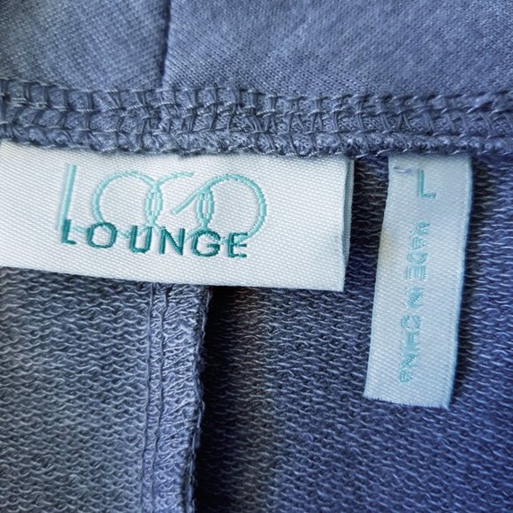 LOGO Lori Goldstein Gray Waterfall Cardigan Sz L - Picture 5 of 9